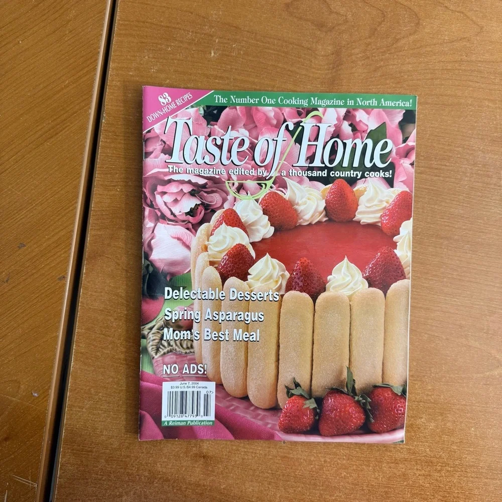 Taste of Home Magazine with Red and Pink Strawberry Cake Cover